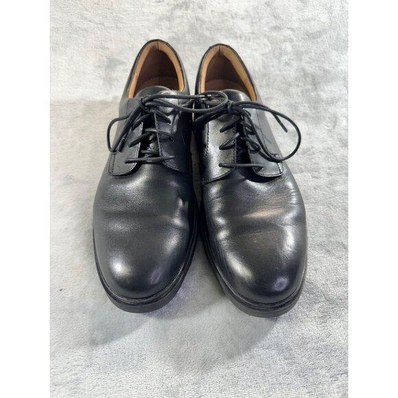 Clarks  mens shoes 10M black Unstructured By Clarks casual leather lace - Picture 2 of 16